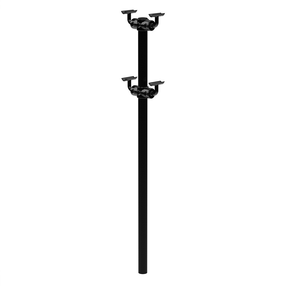 Concrete In DDA Post, Double Fitting For 48.3mm Tube - Black powder Coated