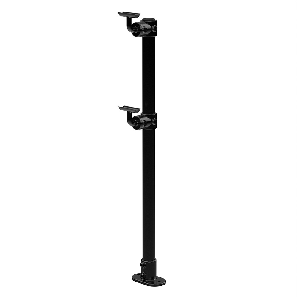 Bolted Down DDA Post, Single Fitting For 48.3mm Tube - Black powder Coated