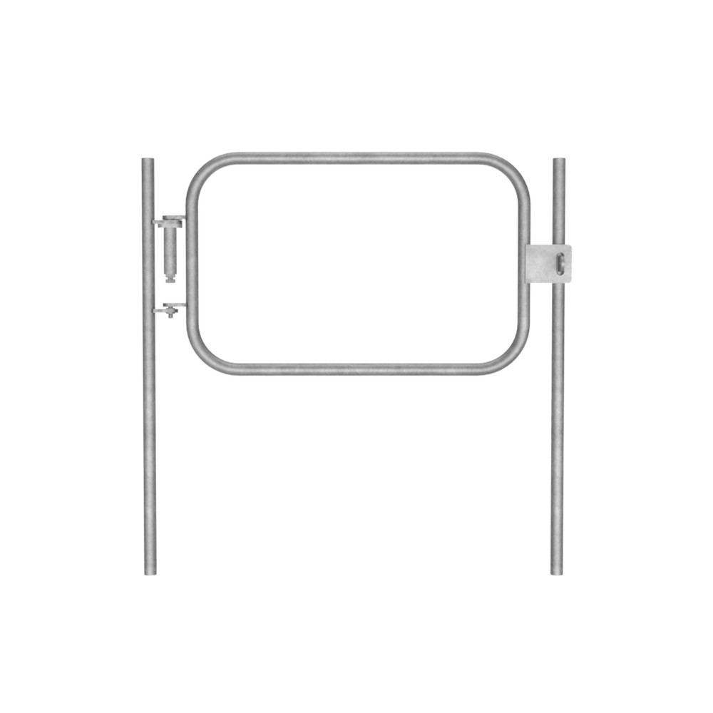 Fabricated Safety Gate & 2 Posts - L/H 33.7mm Tube - Self Closing