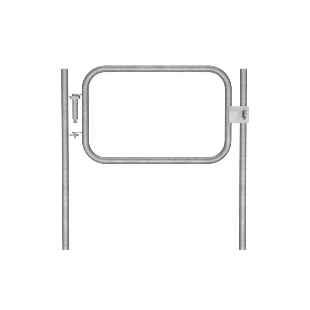 Fabricated Safety Gate & 2 Posts - L/H 42.4mm Tube - Self Closing