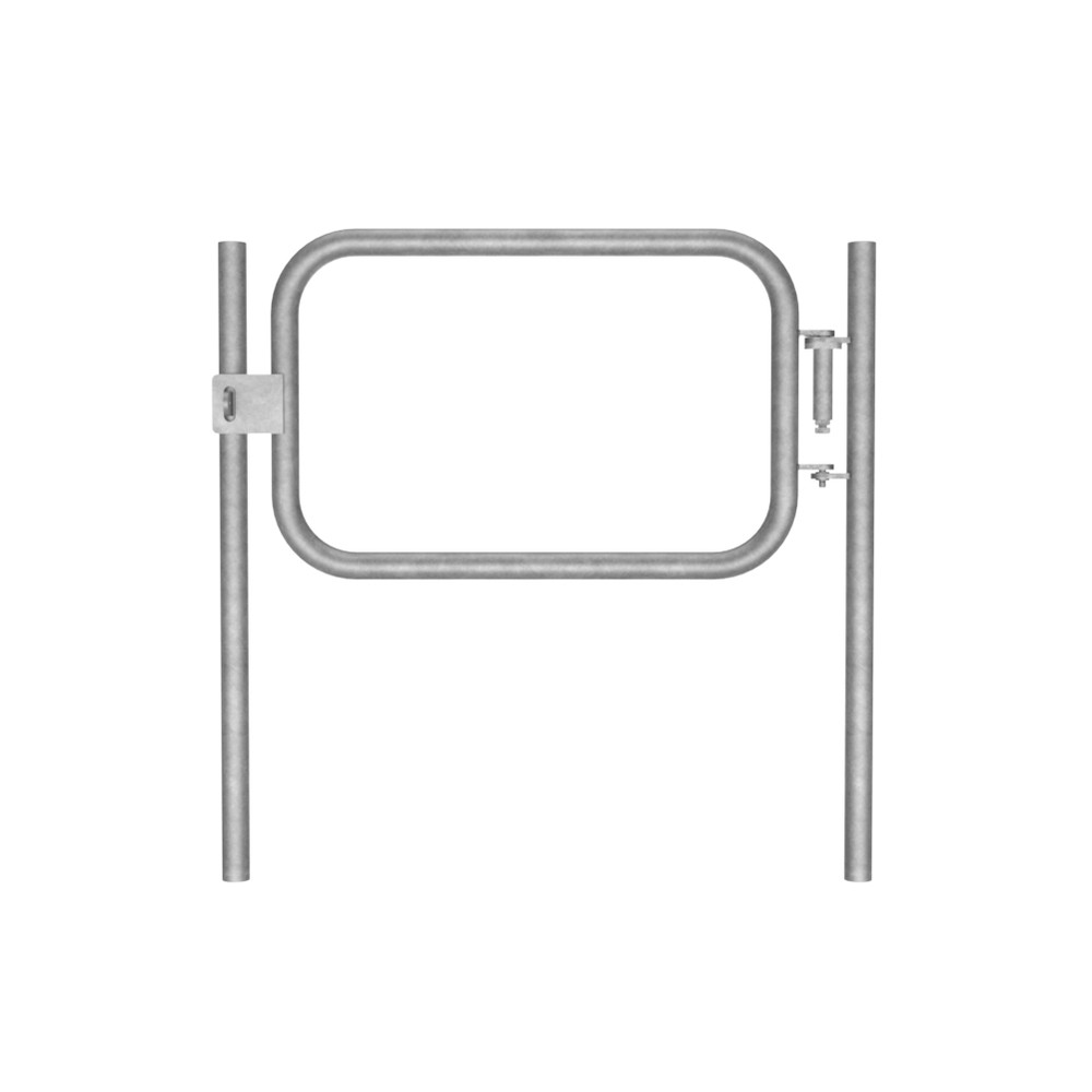 Fabricated Safety Gate & 2 Posts - R/H 48.3mm Tube - Self Closing