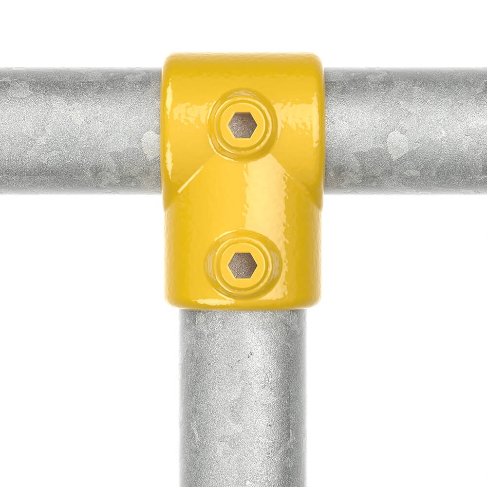 Short Tee For 48.3mm Tube - Yellow Powder Coated