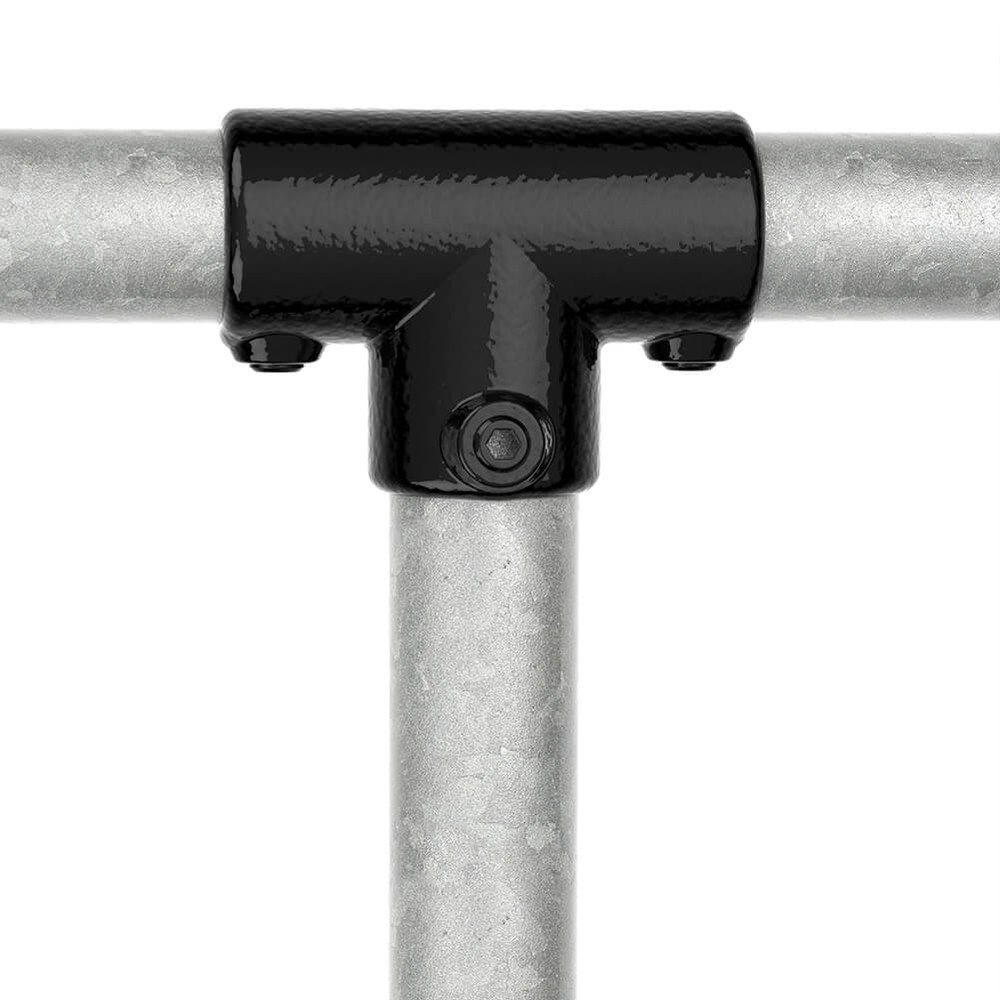 Long Tee For 48.3mm Tube - Black Powder Coated
