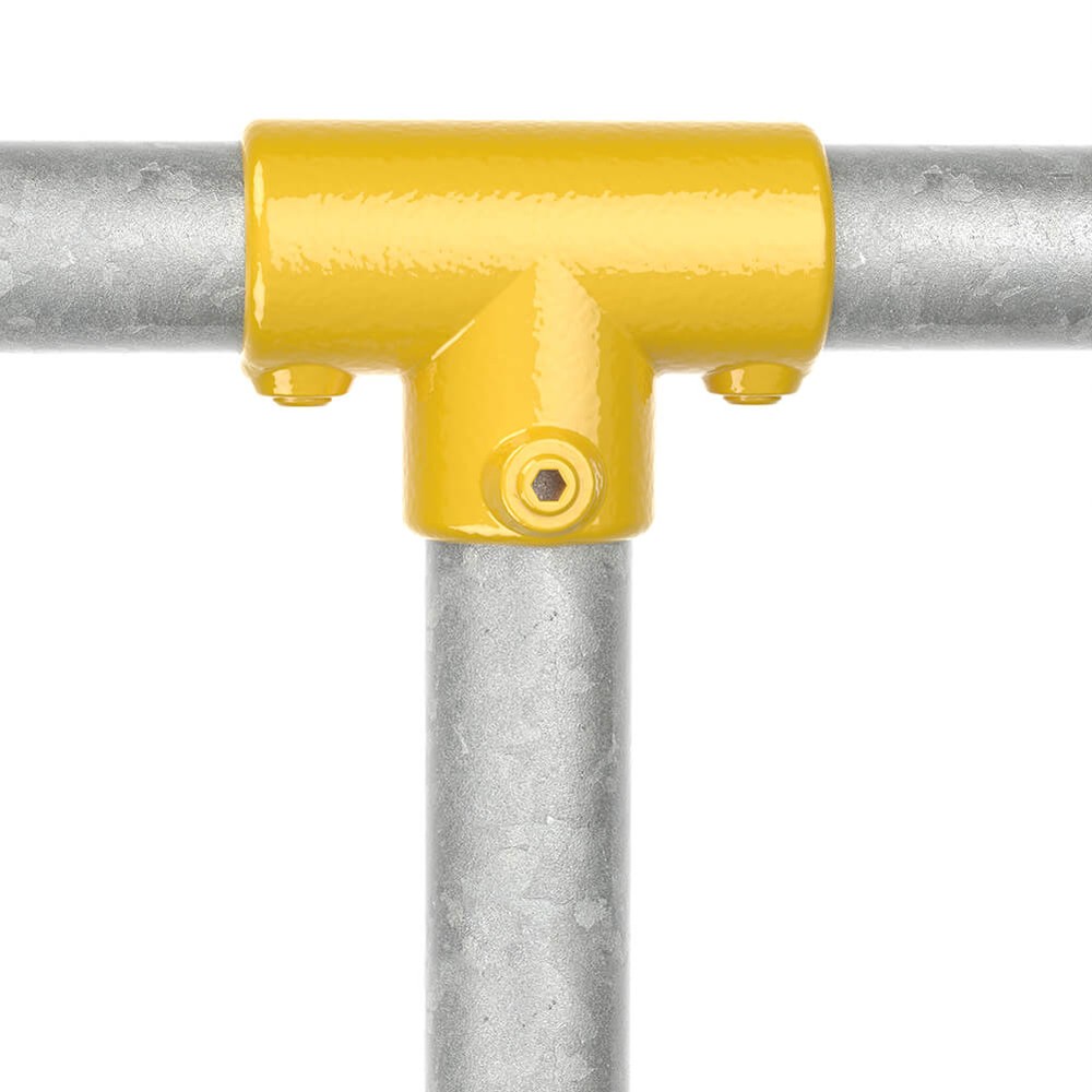 Long Tee For 48.3mm Tube - Yellow Powder Coated