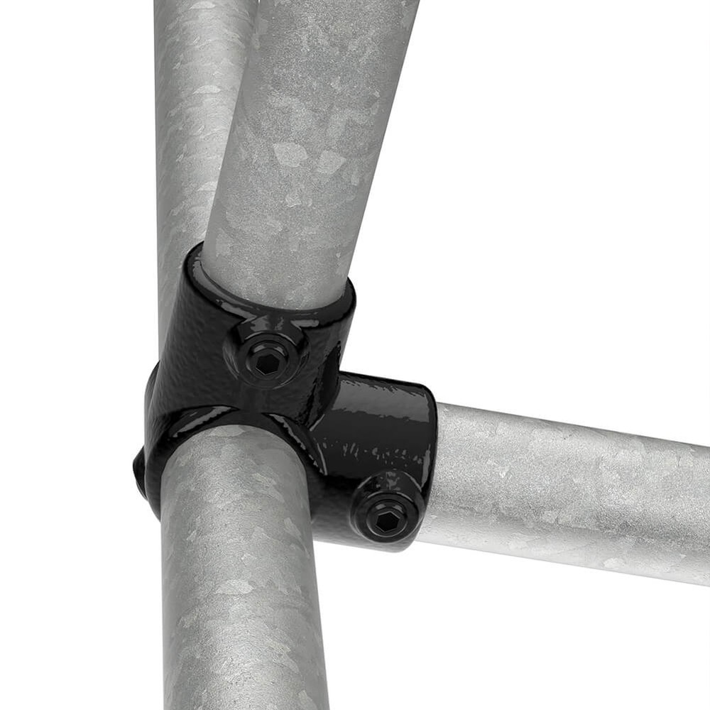 Corner / Through Tube For 48.3mm Tube - Black Powder Coated