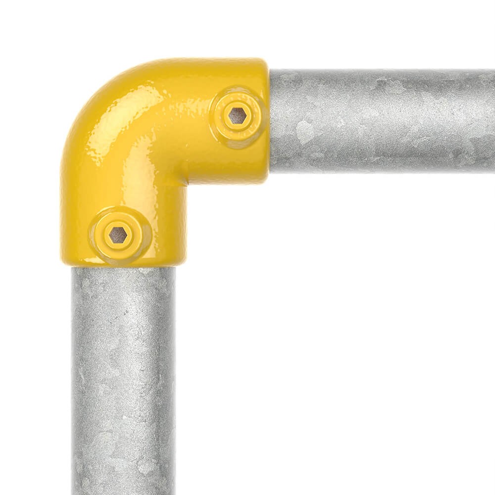 90 Degree Elbow For 42.4mm Tube - Yellow Powder Coated