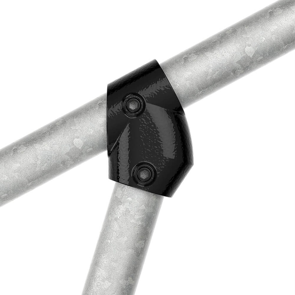 Adjustable Short Tee For 48.3mm Tube - Black Powder Coated