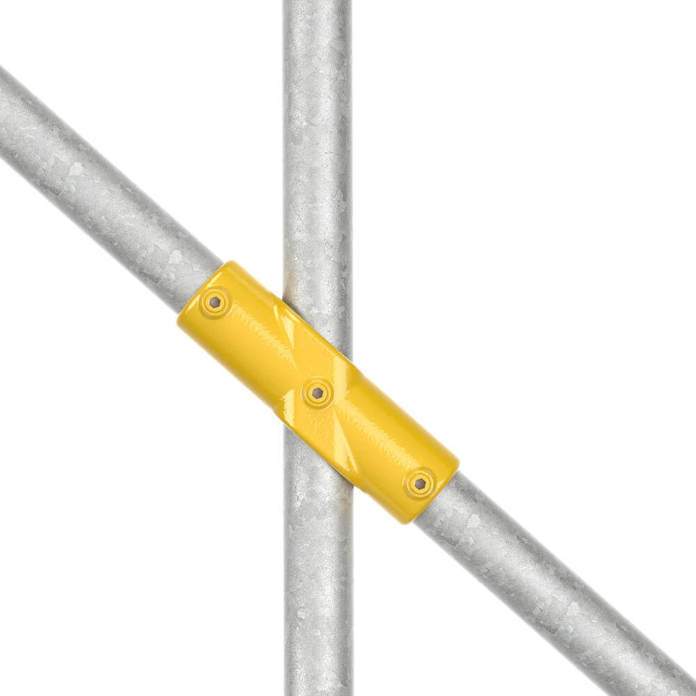Adjustable 2 Socket Cross For 48.3mm Tube - Yellow Powder Coated
