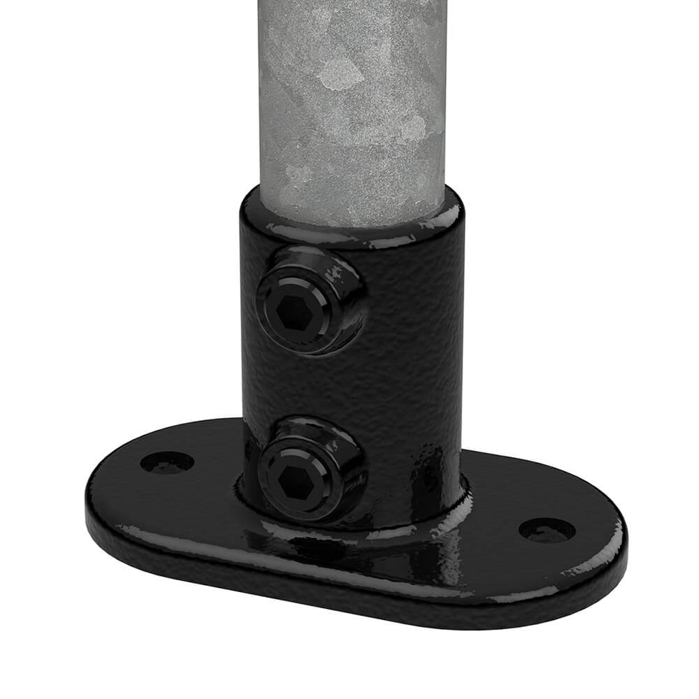 Railing Base Flange For 48.3mm Tube - Black Powder Coated