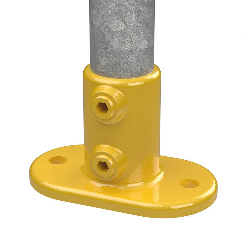 Railing Base Flange For 48.3mm Tube - Yellow Powder Coated