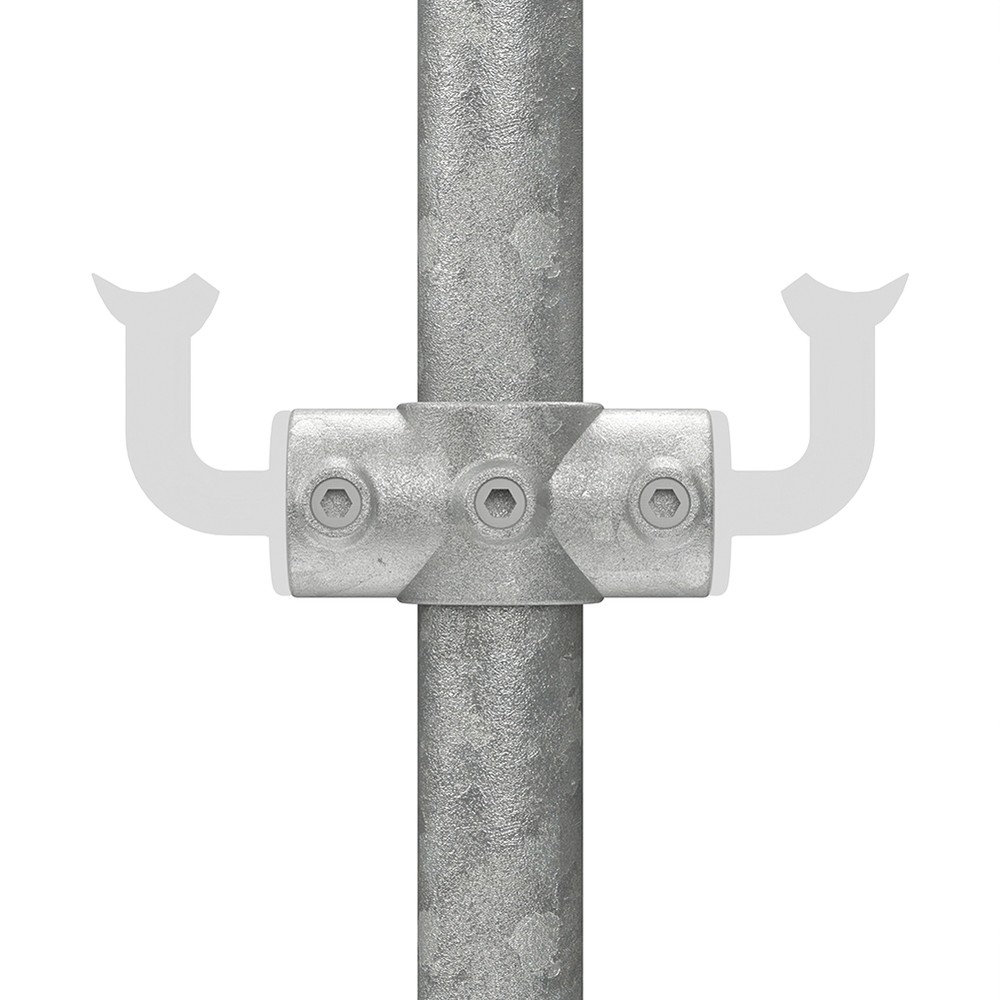 48.3mm Twin Handrail Socket 42.4mm For 48.3mm Tube - Galvanised Finish