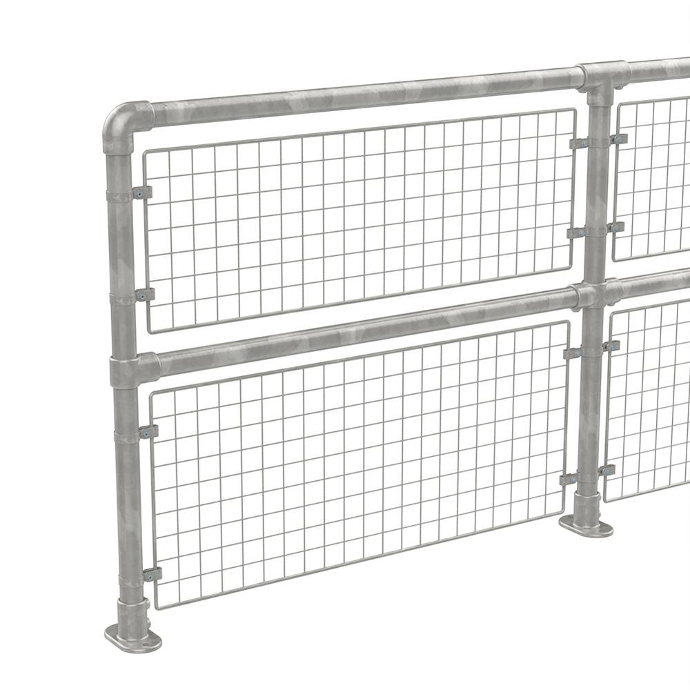 Tube Clamp System - 48.3mm Galvanised With Mesh Infill - F H Brundle