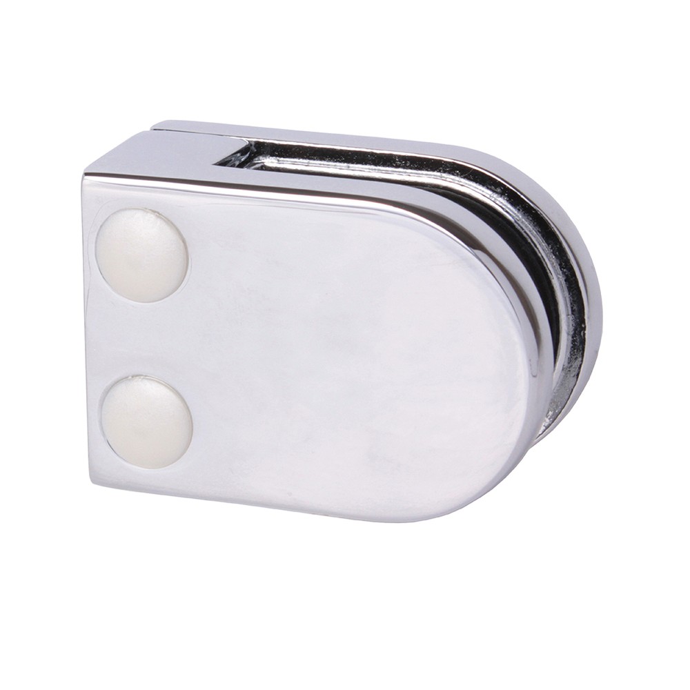Chrome Round Flat Back Glass Clamp To Suit 8mm Glass