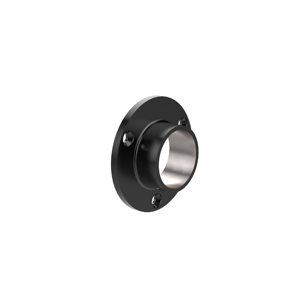External Fit Round Tube Flange - Black 42.4mm Fix
