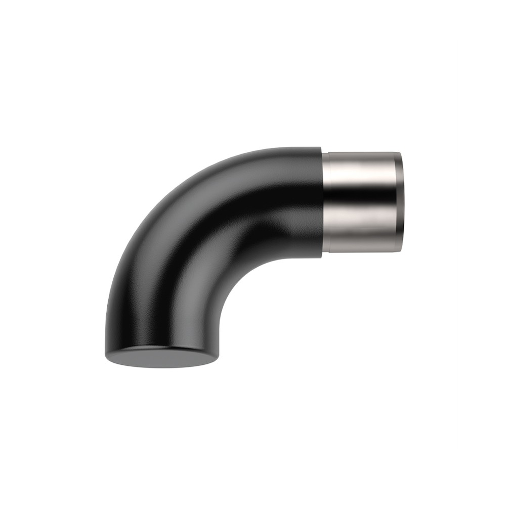 90 Degree Flush Angle Scroll End - Black 42.4mm Fix