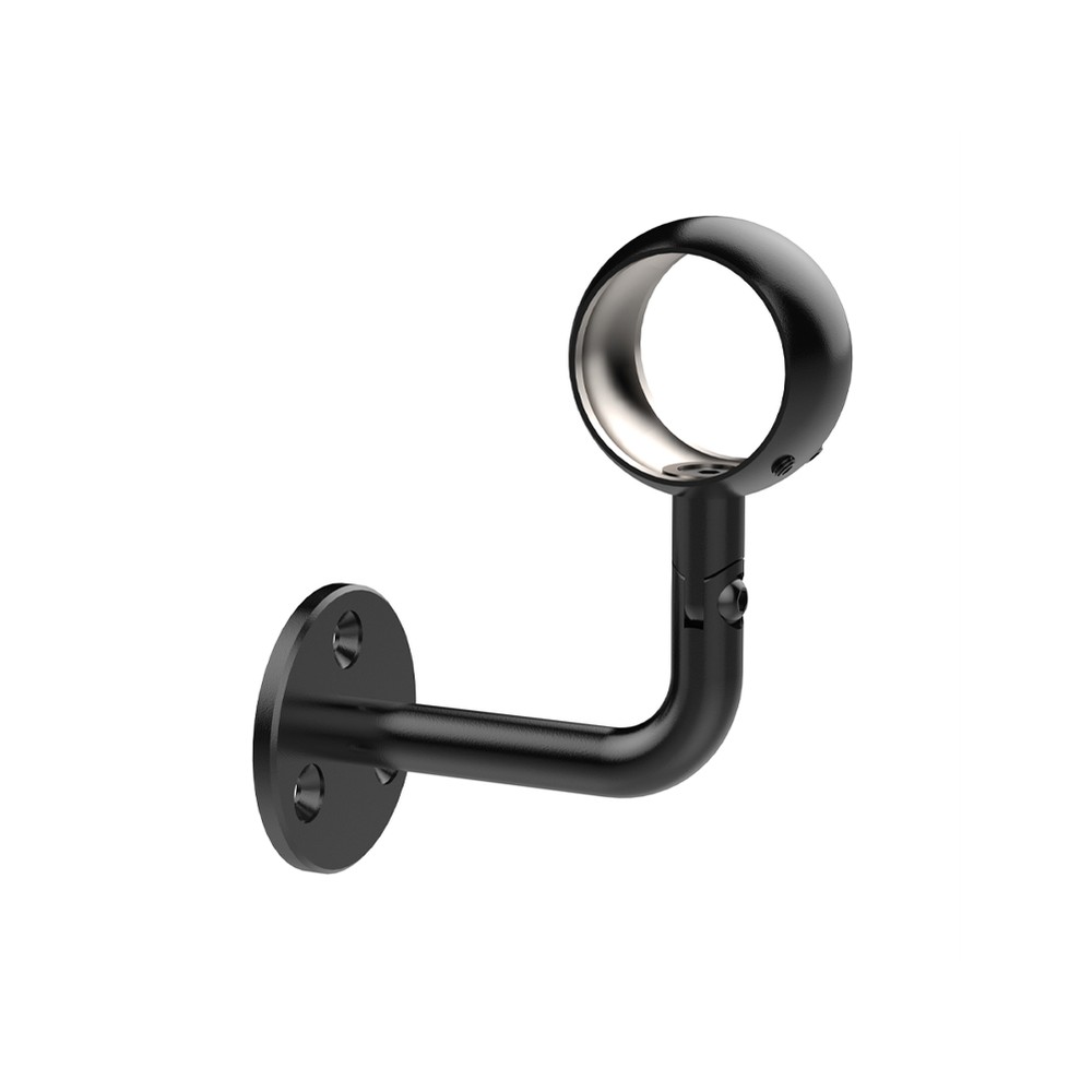 Handrail Wall Support Bracket - Black 42.4mm Fix 42.4mm Mounting Adj. Spigot