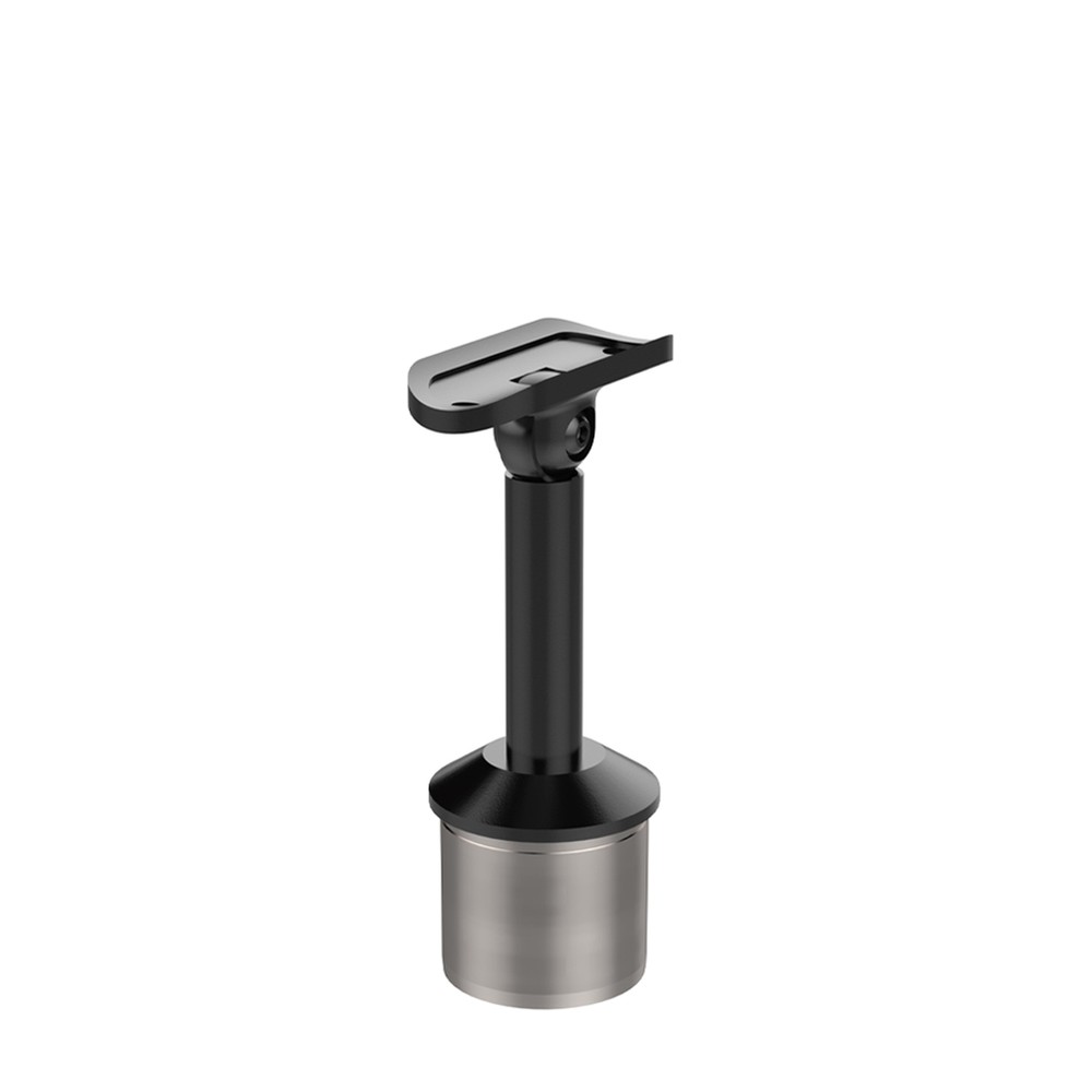 Handrail Saddle Bracket - Black 42.4mm Fix 42.4mm Mounting Adj Spigot