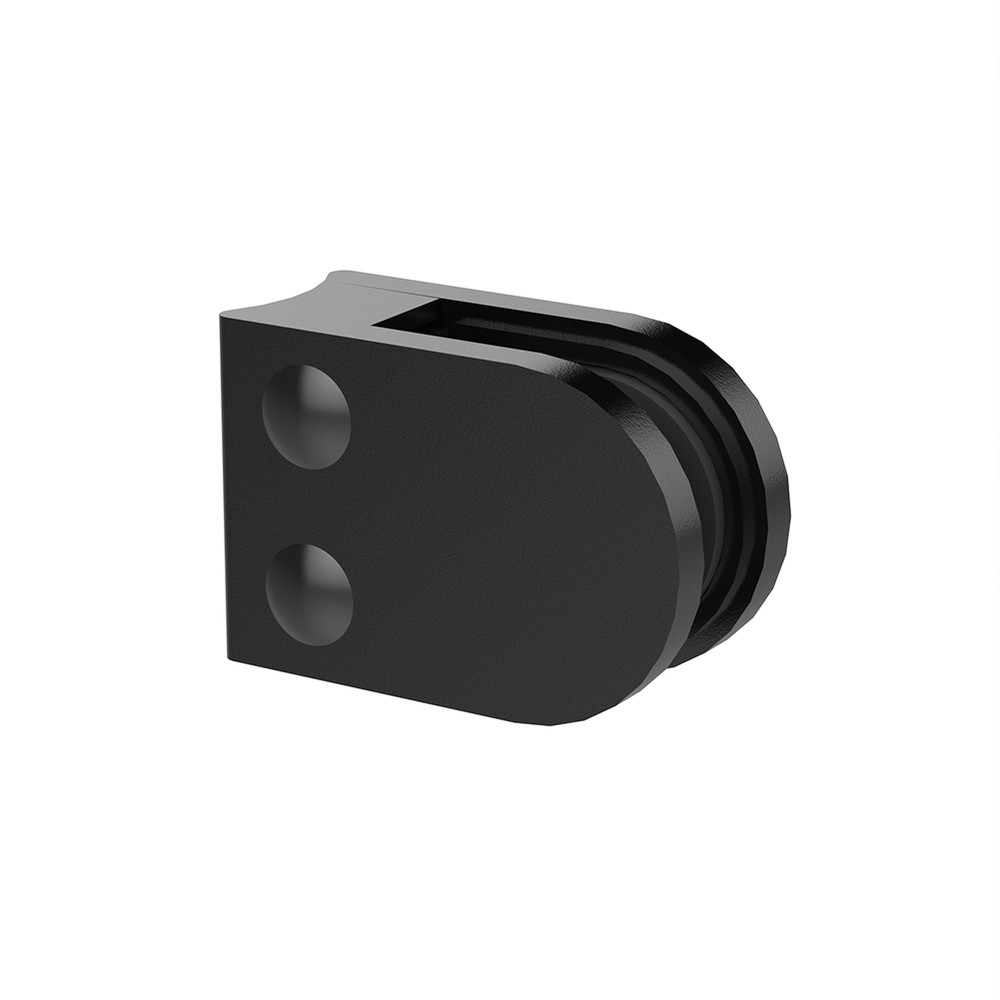Round Glass Clamp - 10mm Glass - Black For 42.4mm Stainless