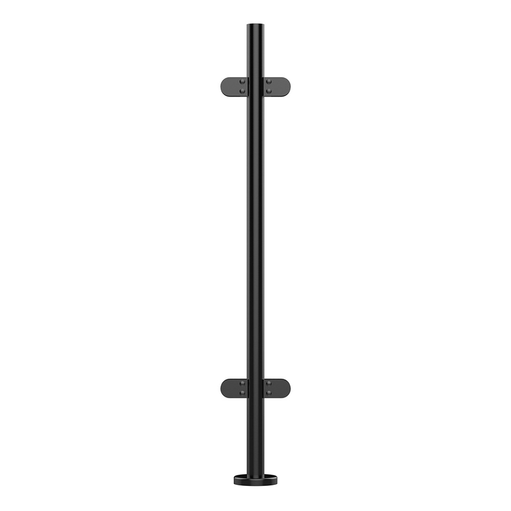 42.4mm Mid Rail with Welded Base & Cover 4 x Clamps, Without Top, 1100mm High