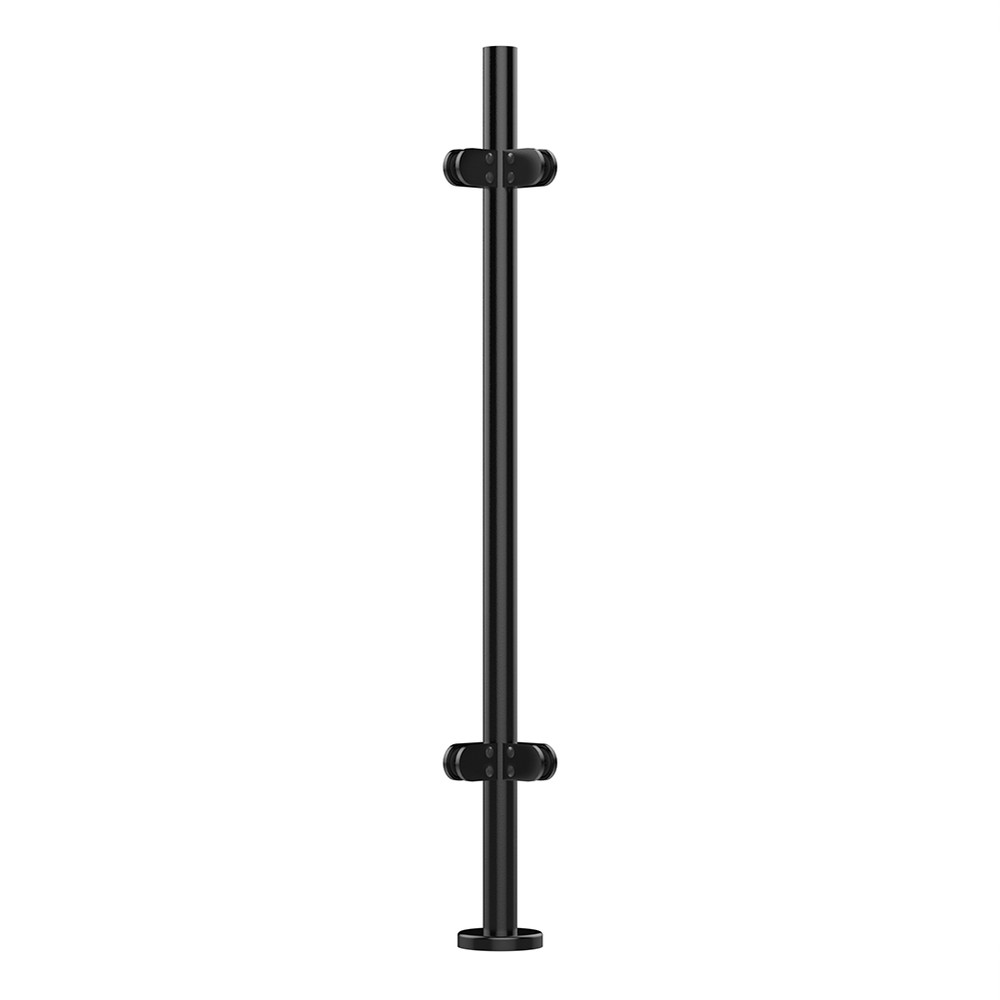 42.4mm Corner Rail with Welded Base & Co 4 x Clamps, Without Top, 1100mm High