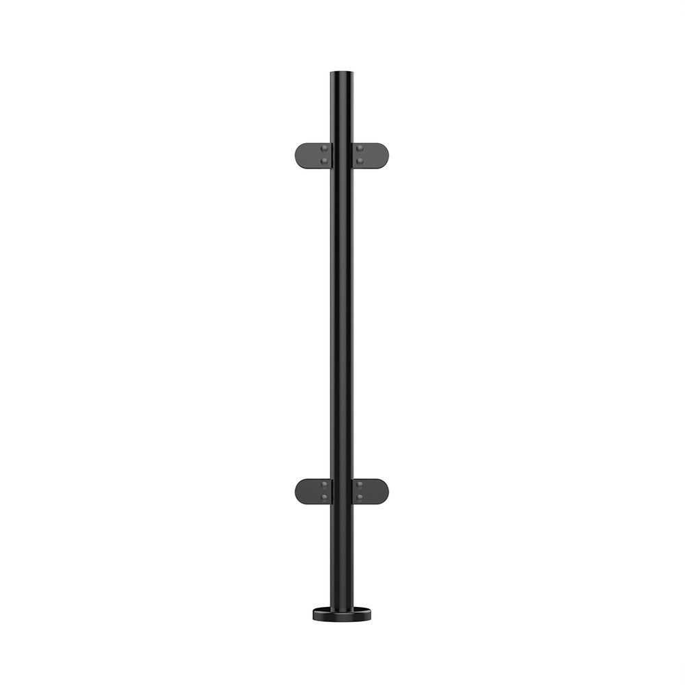 42.4mm Mid Post Fully Assembled Black 978mm Long - Plain Top - Grade 304
