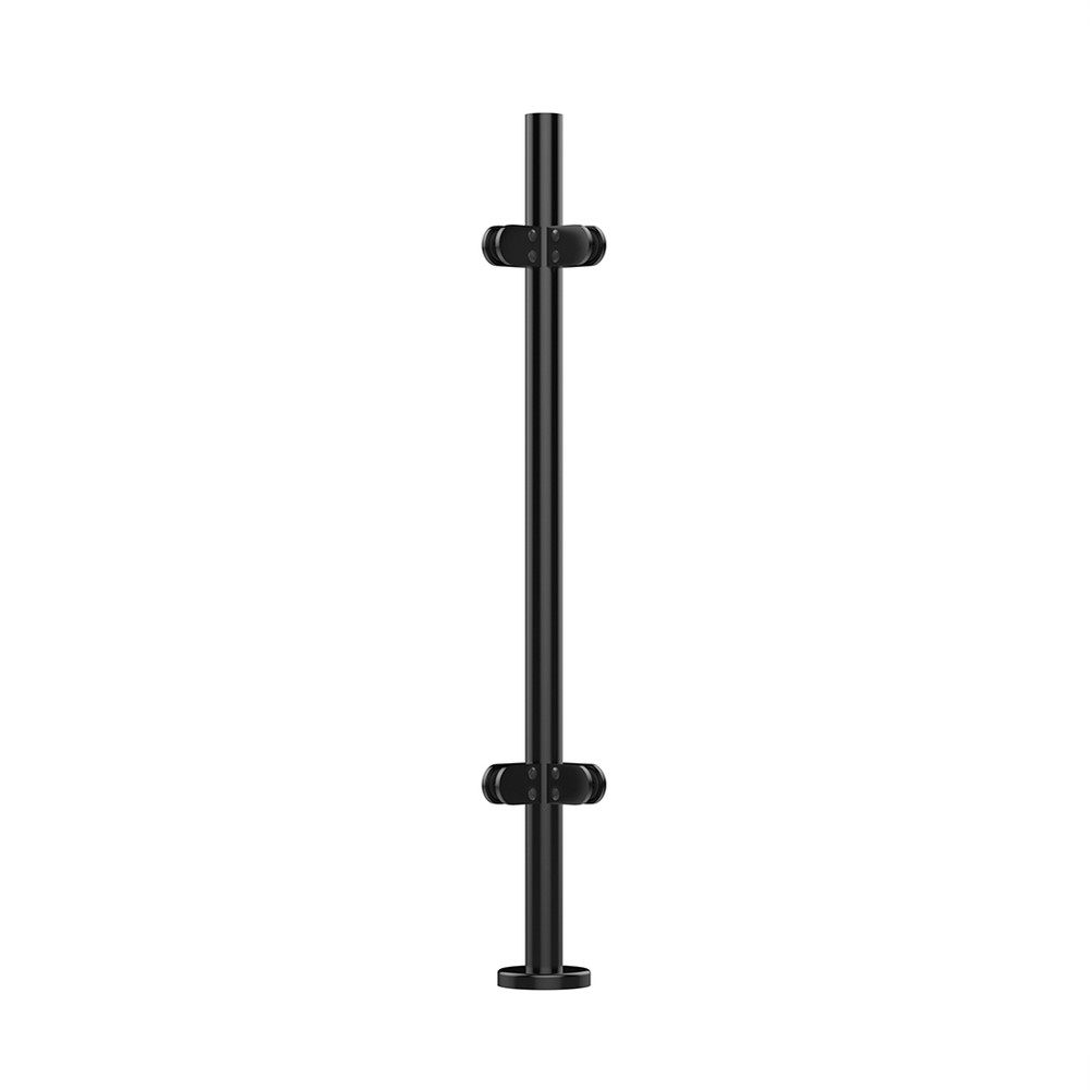 42.4mm Corner Post Fully Assembled Black 978mm Long - Plain Top - Grade 304