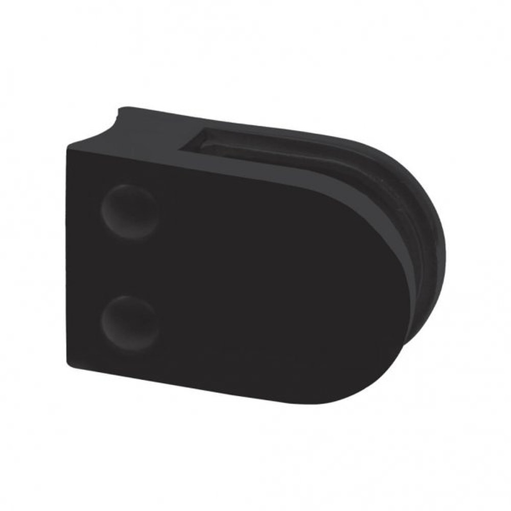 Round Glass Clamp - 10mm Glass 42.4mm - Cast Aluminium PPC Matt Black