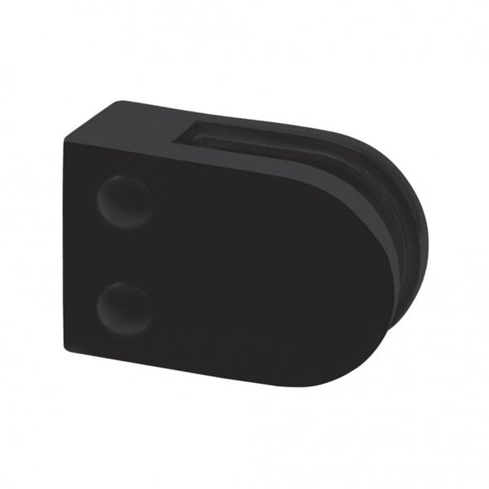 Round Glass Clamp - For 8mm Glass For Flat Fix Aluminium Black PPC Finish