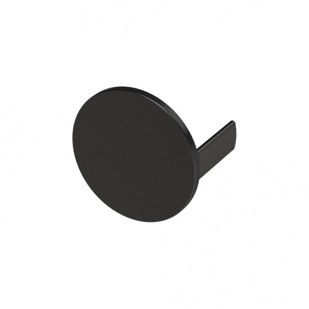Aluminium 42.4mm Round End Cap PPC Black RAL 9005