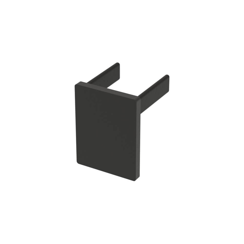 Aluminium Rectangular End Cap PPC Black RAL 9005