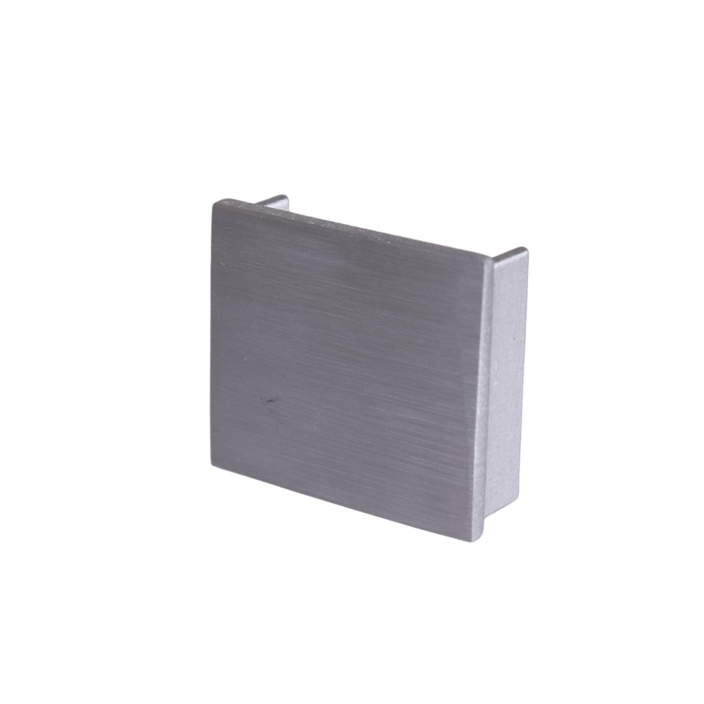 Aluminium 40 x 35mm Square End Cap Satin Anodised