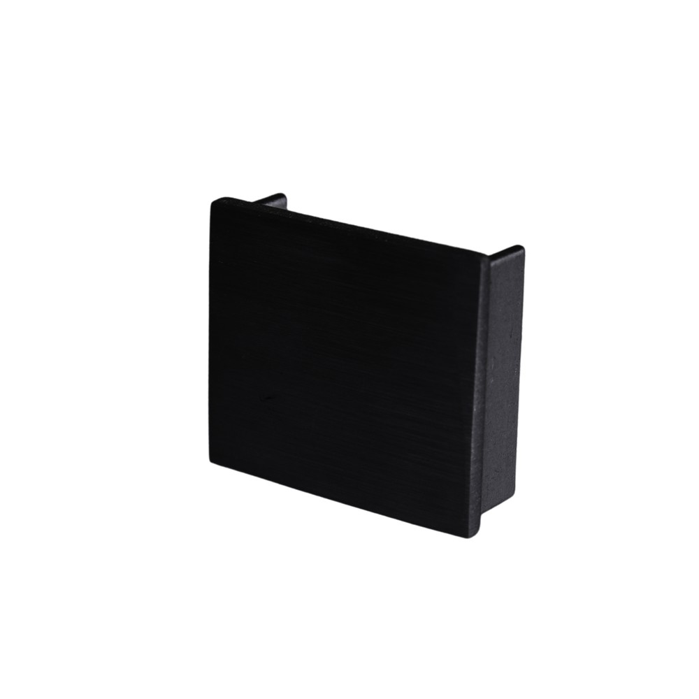 Aluminium 40 x 35mm Square End Cap PPC Black RAL 9005