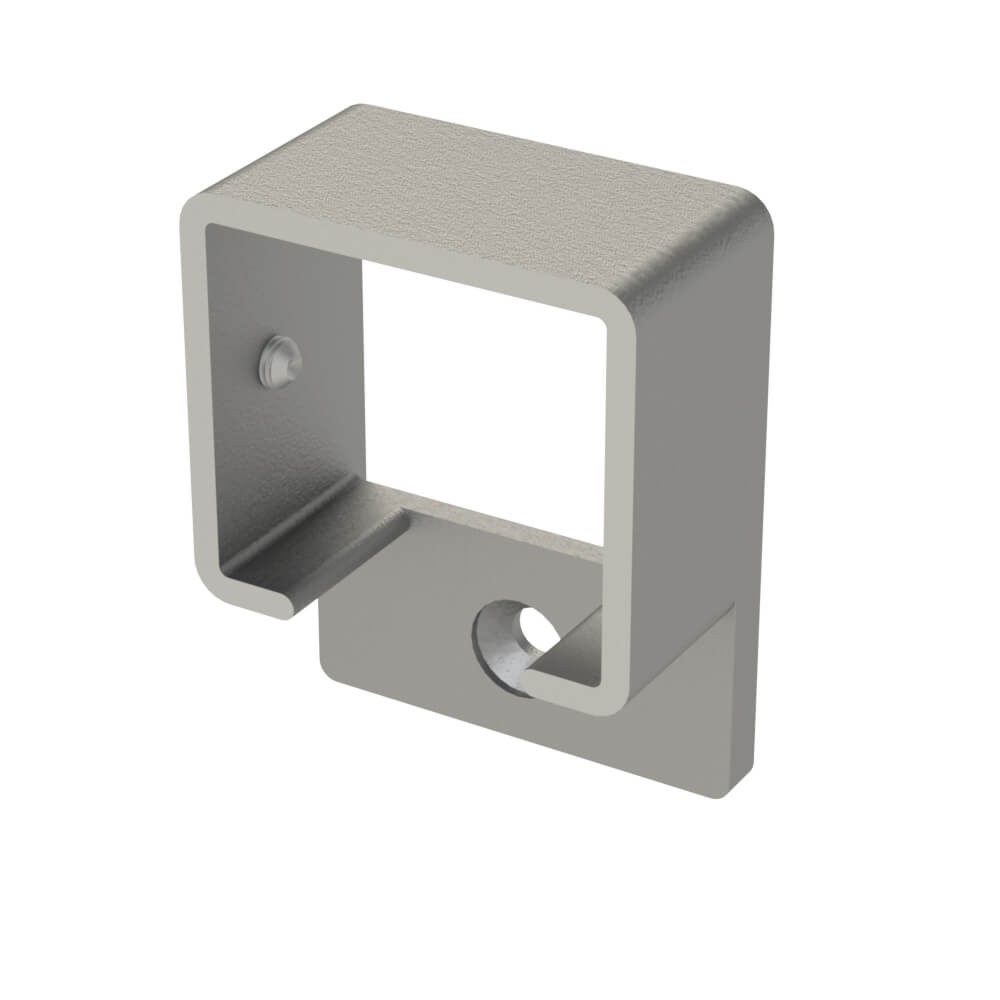 Aluminium 40 x 35mm Square Wall Flange Satin Anodised