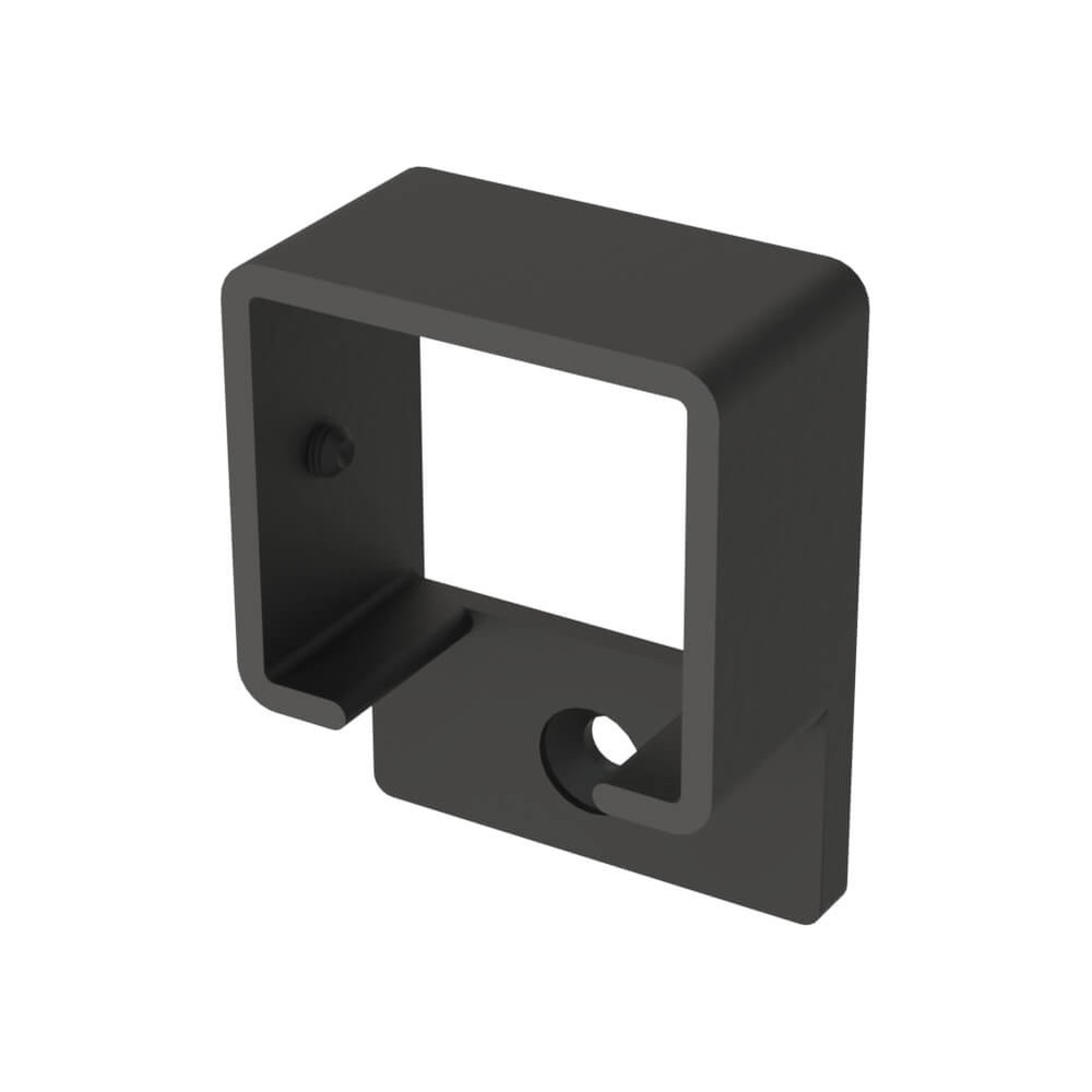 Aluminium 40 x 35mm Square Wall Flange PPC Black RAL 9005