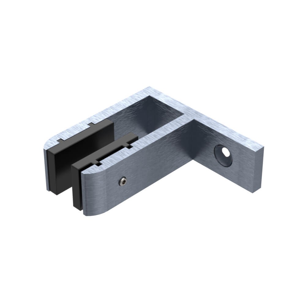 Wall Bracket Glass Stiffener Aluminium Satin - Suits 12 to 13.52mm