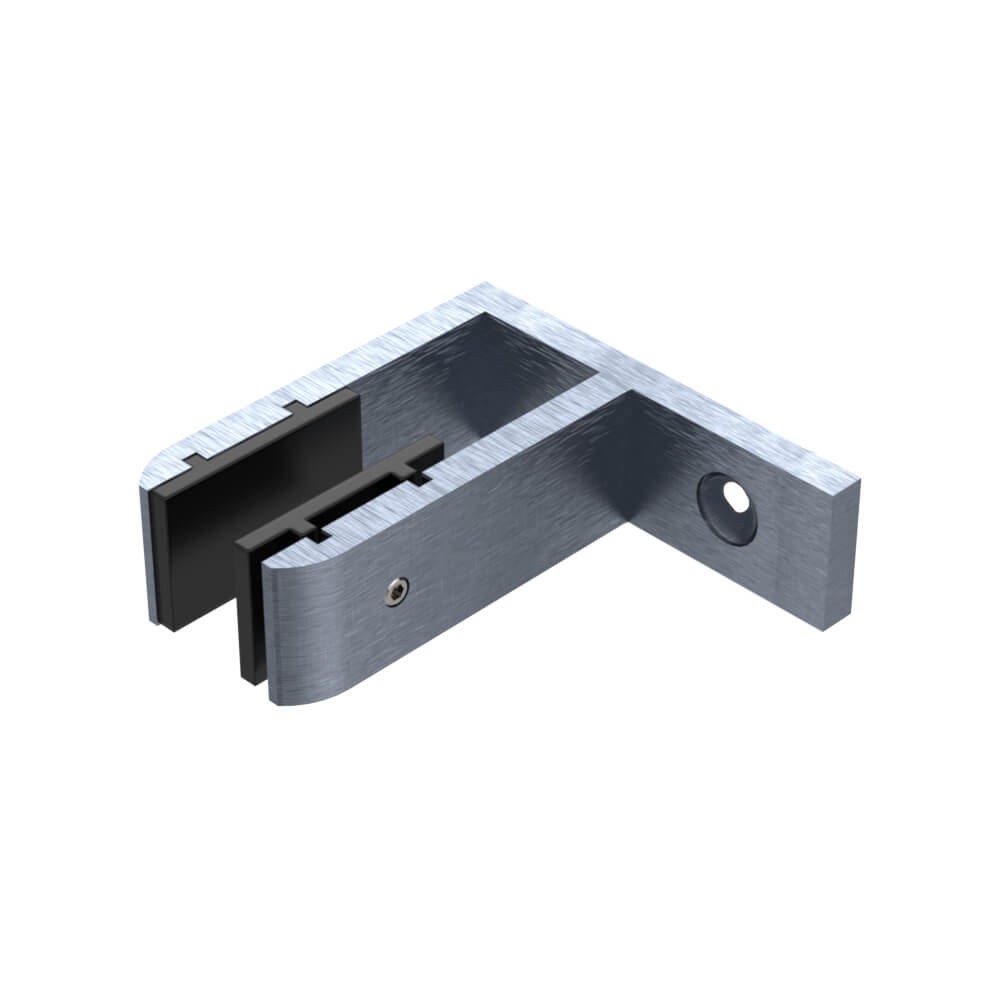 Wall Bracket Glass Stiffener Aluminium Satin - Suits 15 to 17.52mm