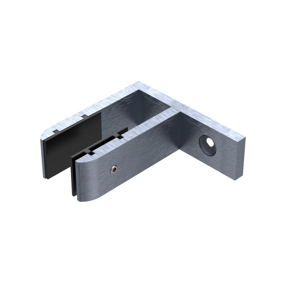 Wall Bracket Glass Stiffener Aluminium Satin - Suits 19 to 21.52mm
