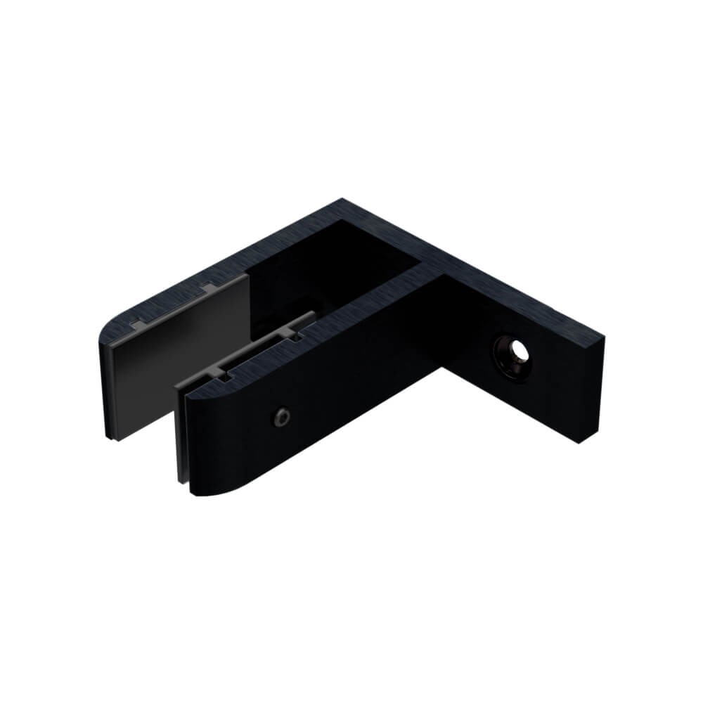 Wall Bracket Glass Stiffener Aluminium Black - Suits 19 to 21.52mm