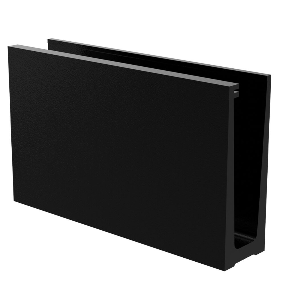 5m Aluminium Channel Slim-Loc Base Fix for 12 to 21.5mm Glass (PPC Black)