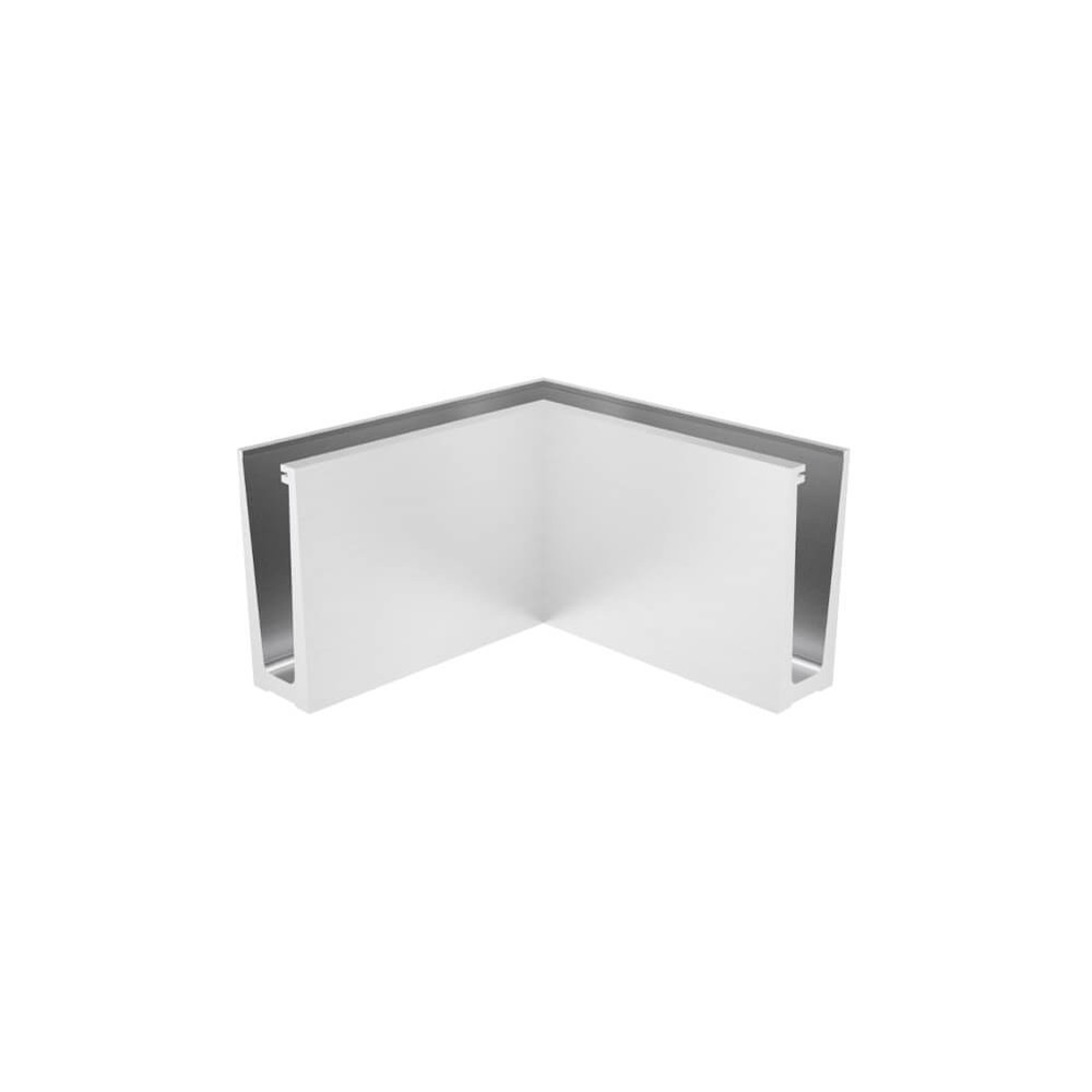 Slim-Loc Base Fit Internal Corner Raw Aluminium 200mm Legs