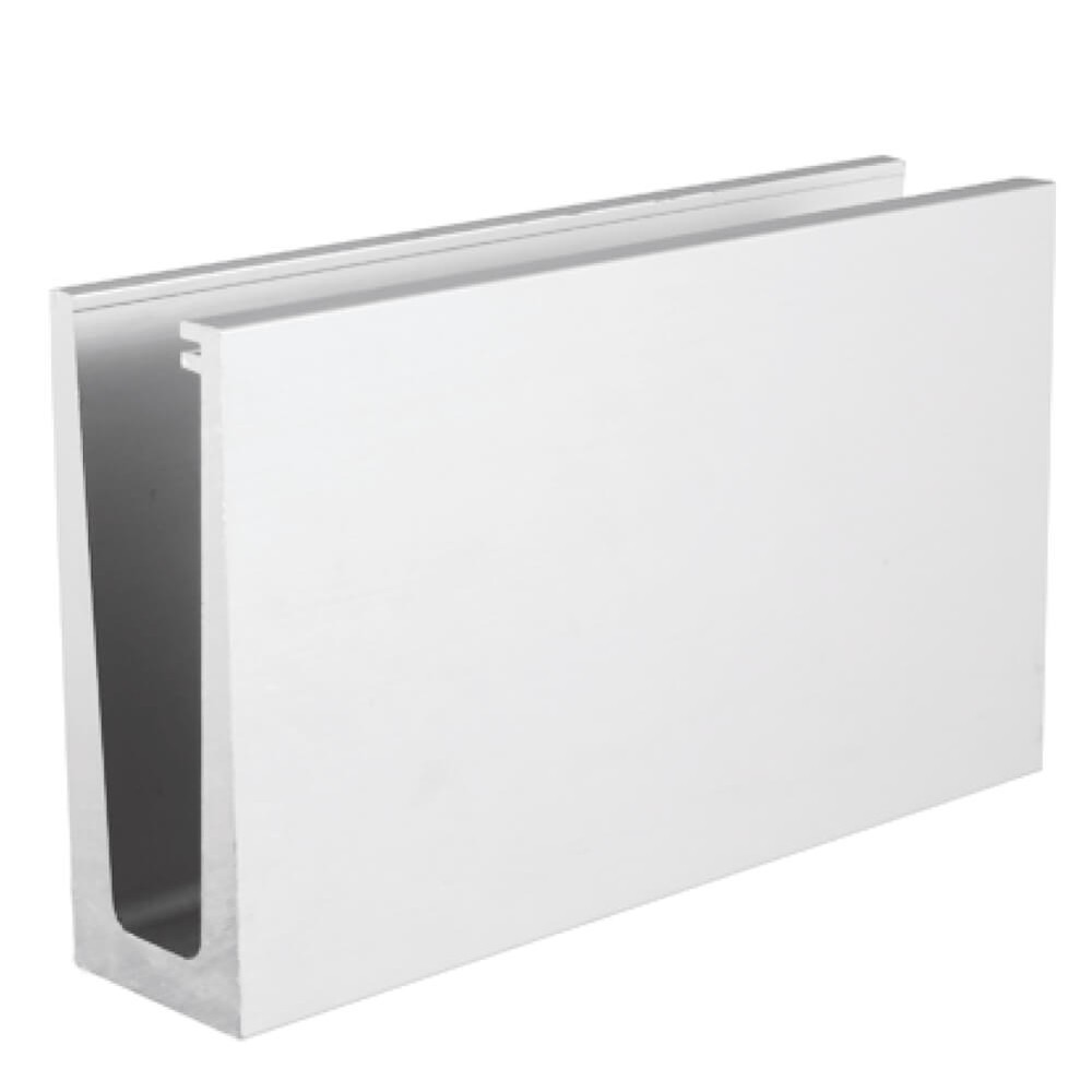 Aluminium Channel - Pro Slim (Base Fix) for 12 to 21.5mm glass (Raw Finish)