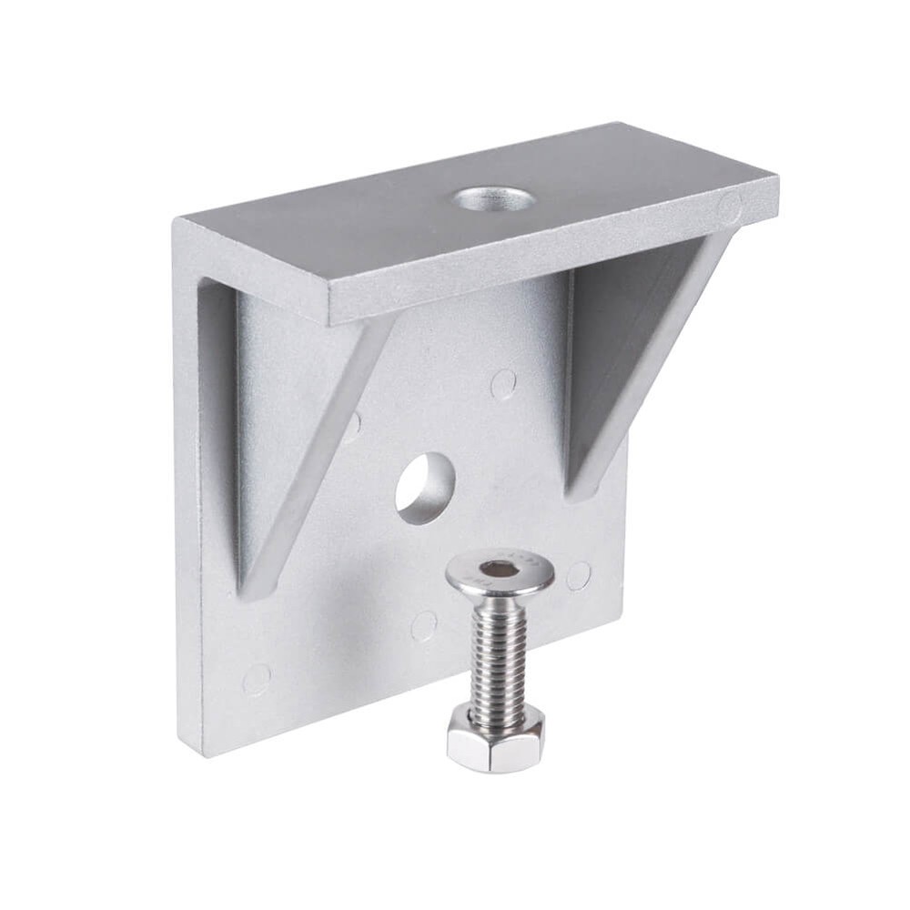 Side Fix Aluminium Base Plate + Fixing For Base Fix Channel Raw Aluminium