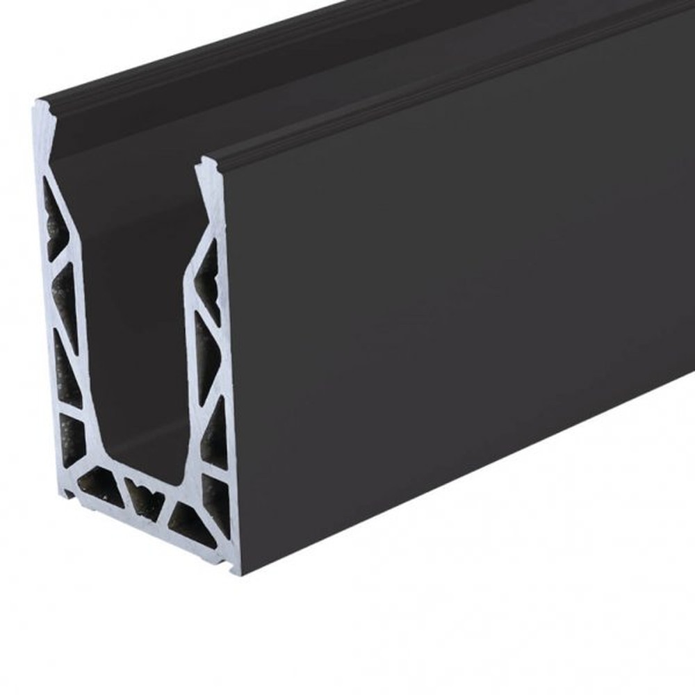 POSIglaze Base Fix Channel Price Per Metre Black Anodised Brushed