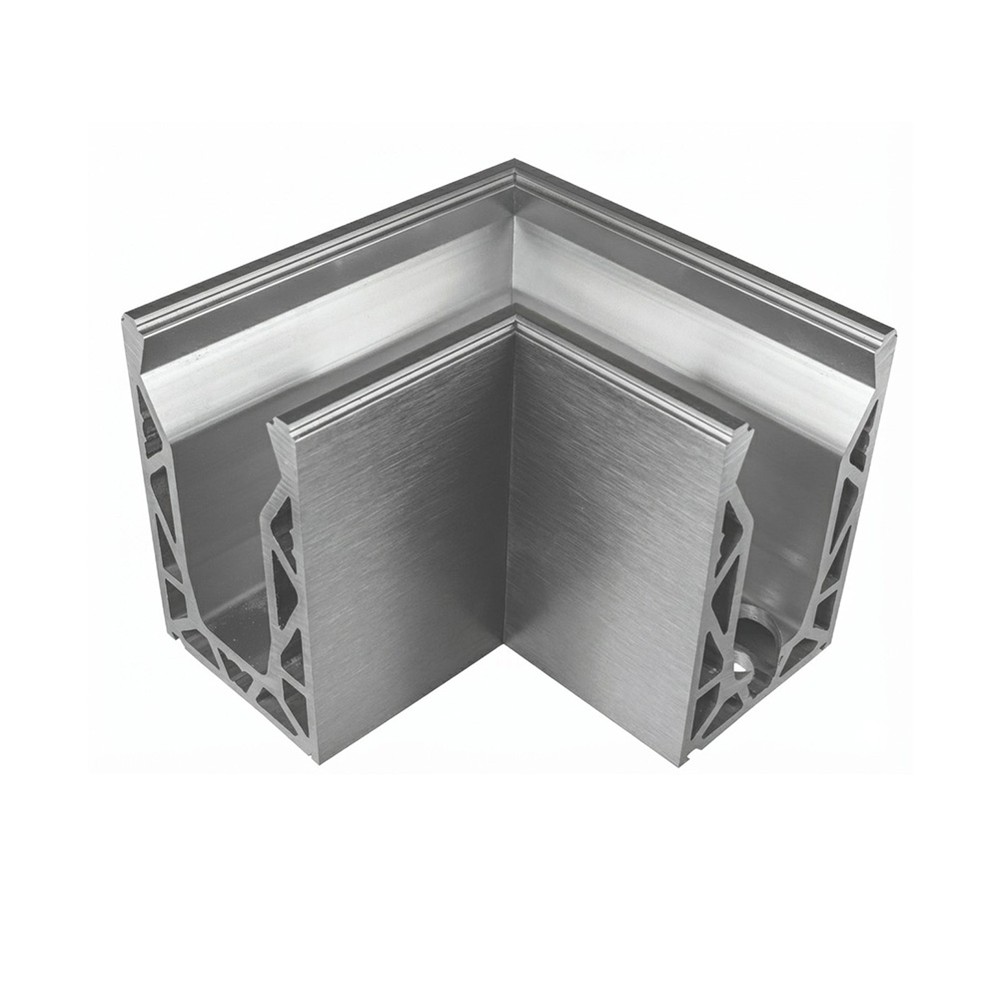 Posiglaze Base Fix 90 Degree Corner Stainless Steel Anodised Finish