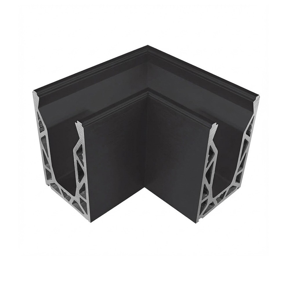 Posiglaze Base Fix 90 Degree Corner Black Anodised Brushed Finish