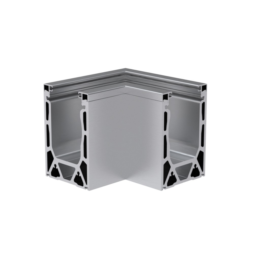 90 Degree Base Fix Internal Corner Silver Matt Anodised 250mm Long