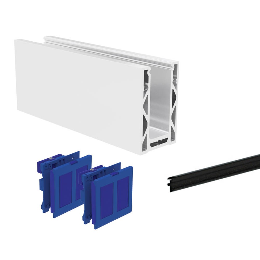 Duo Channel Kit 2.5m to Suit 20.76 - 21. Base Fix Mill Finish