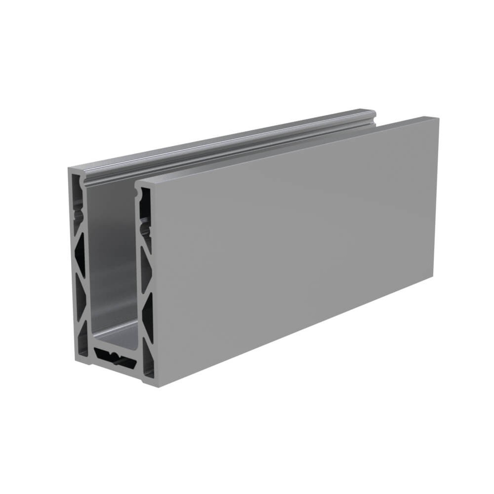 Adjustable Aluminium Channel - 2.5M Base For 15 to 21.5mm Glass (Satin Anodised)