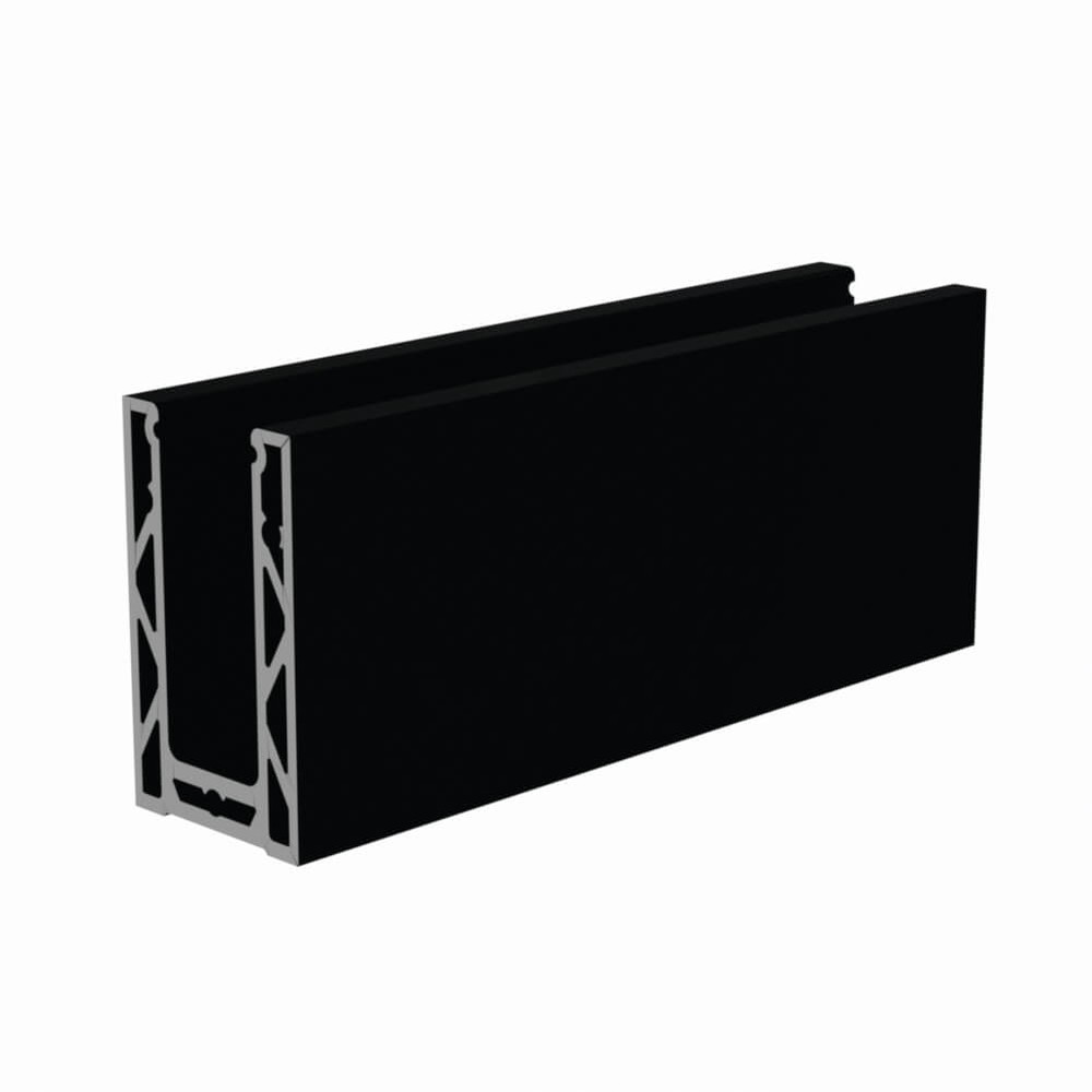 Adjustable Aluminium Channel - 5M Base F For 15 to 21.5mm Glass (PPC Black)