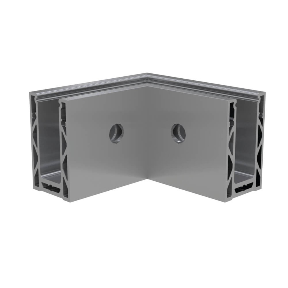 Internal Corner for Adjustable Aluminium Side Fix (Satin Anodised)
